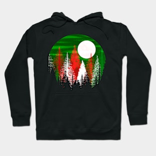 Christmas in the forest on a full moon Hoodie